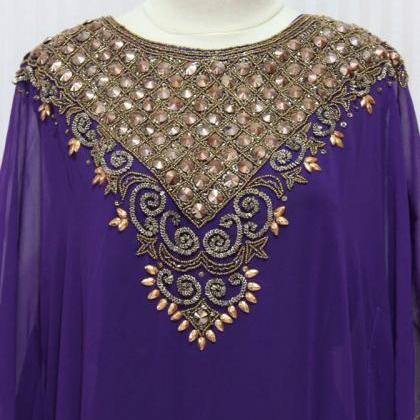 Gold Embroidery Dubai Abaya Caftan Maxi Dress Very..