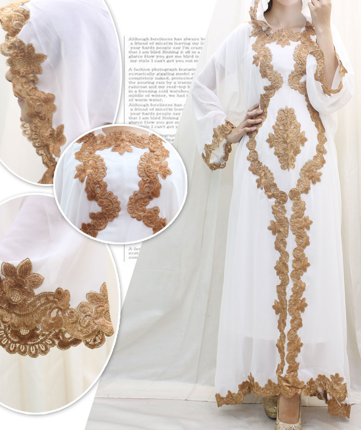 Fancy Caftan Dress Wedding Bridesmaid Summer Party Handmade Embroidery Kaftan Maxi Dress