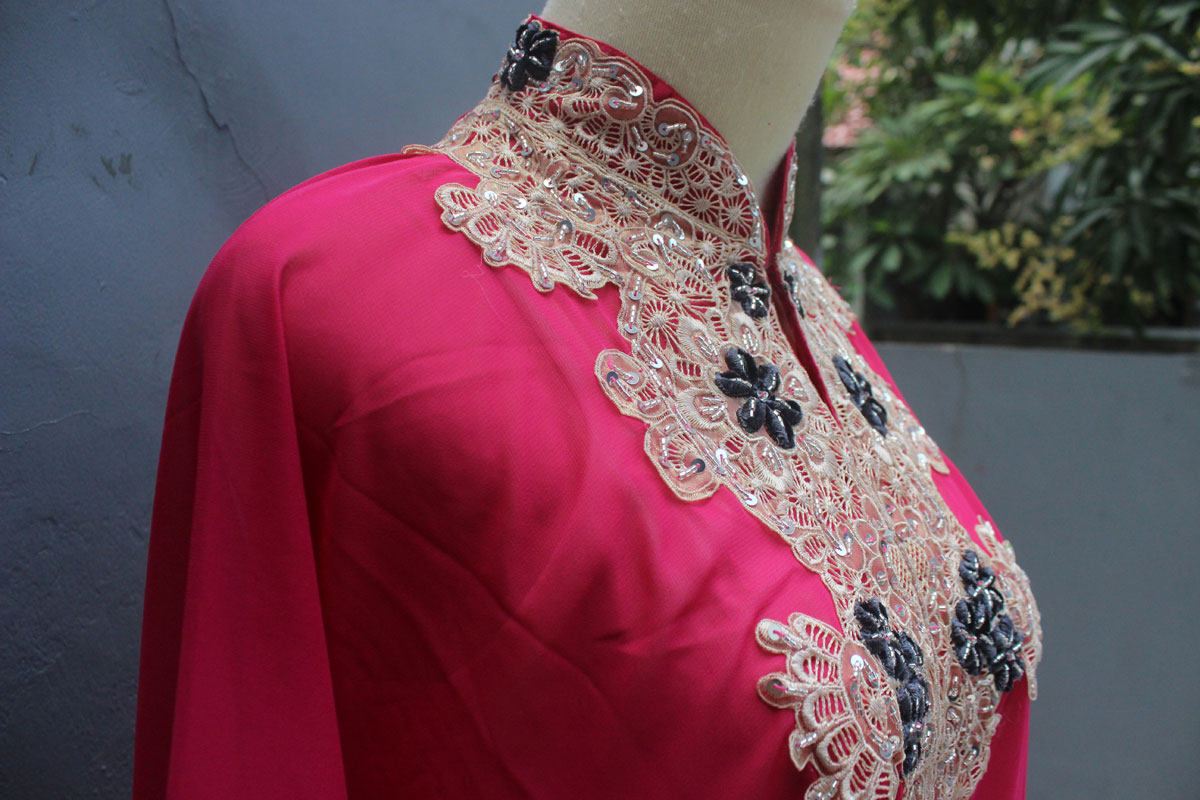 Petite Chiffon Wedding Kaftan Summer Party Maxi Dress Pink Caftan Dress Sequin Embroidery